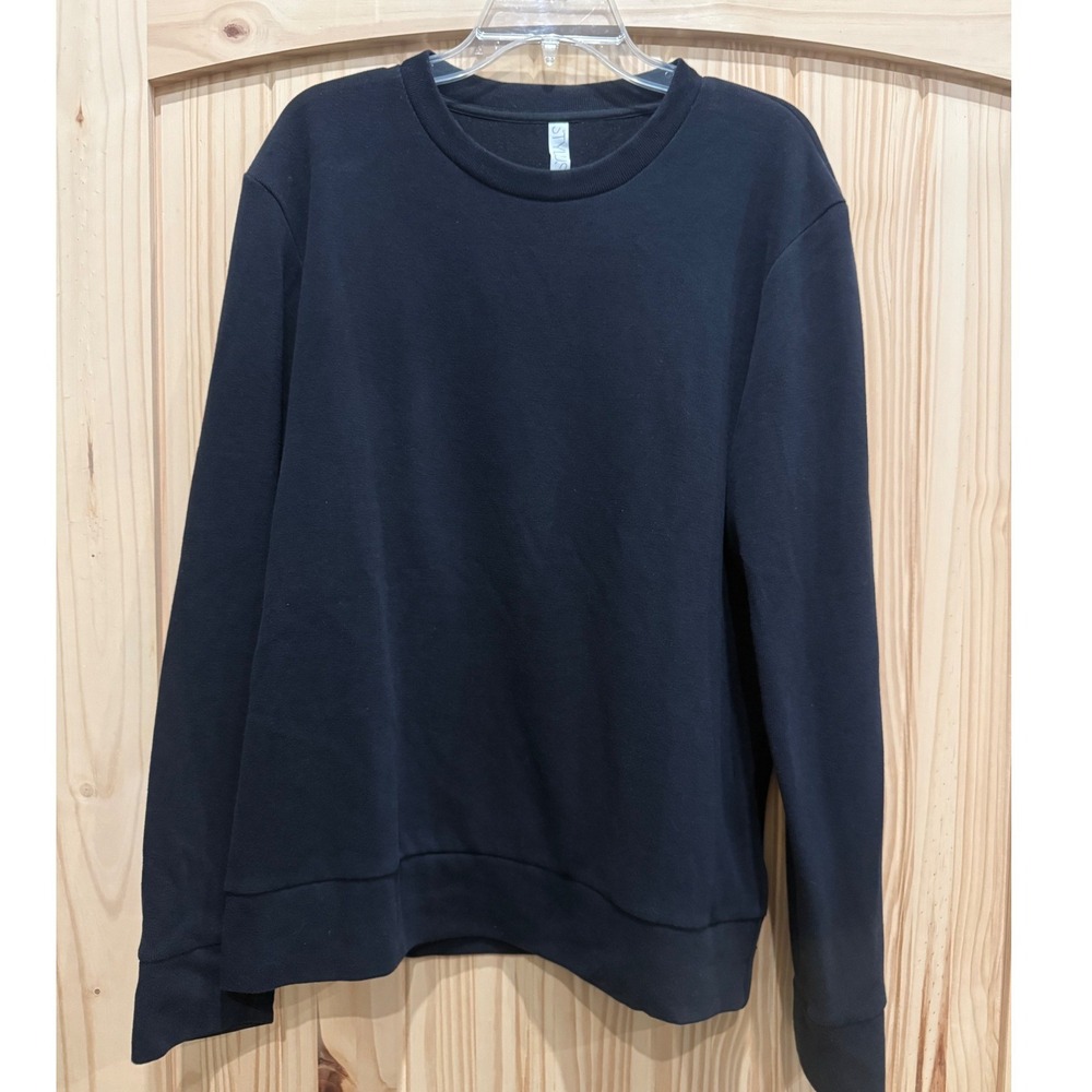 Stylus Mens Black Side Zip Crewneck Sweatshirt XL Long Sleeve Pullover